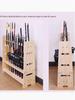 10-Tier Solid Wood Floor-Standing Fishing Rod and Pool Cue Storage Rack