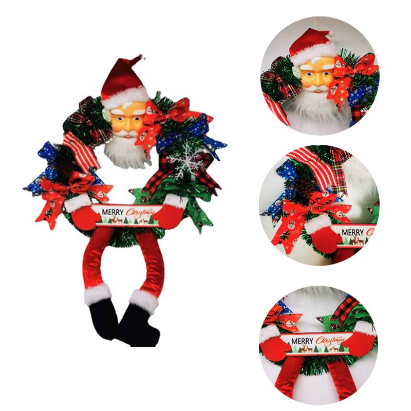 Christmas Door Wreath Santa Claus Door Hanging Wreath Party Decorations