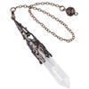 Crystal Pendulums Dowsing Chakras Pendant With Chain,Natural Gemstones Reiki Pendant Pendulum Divination Tools Gift