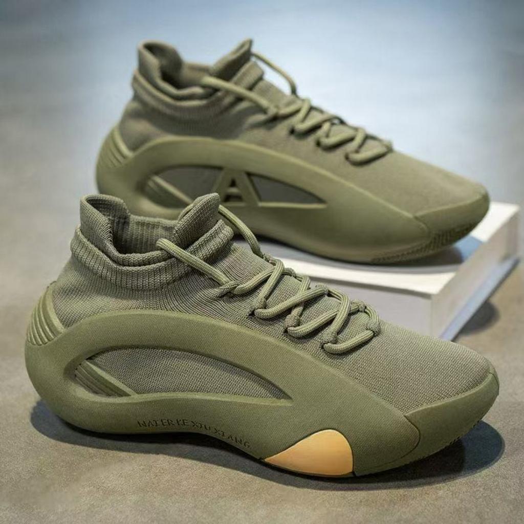 New men's shoes fly-woven mesh one-pedal casual socks shoes breathable non-slip trend versatile youth sports shoes