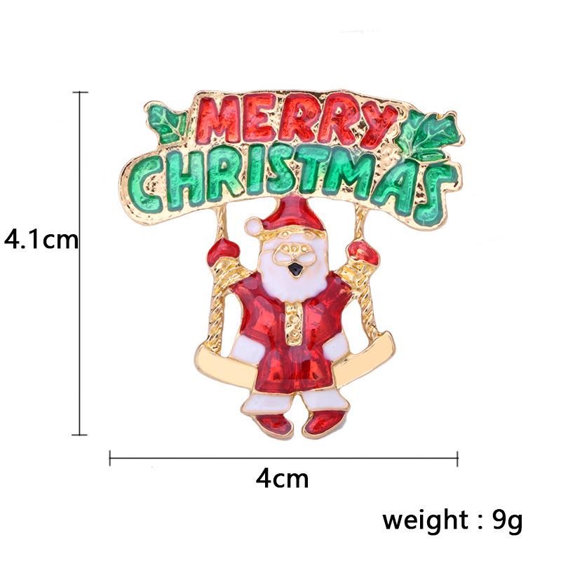 Christmas Brooch Set Santa Snowman Tree Pin Popular In Europe & US | Festive Lapel Pins for Xmas Sweater Decoration Men Women Body Accessories