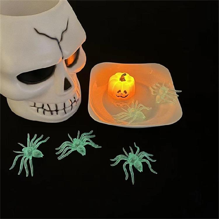 Set of 10 Luminous Spiders Halloween Decorations Holiday Adornment for Garden