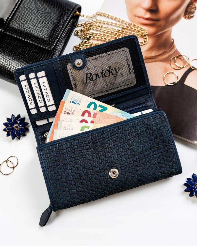 Skórzany damski portfel Rovicky R-614-DDW