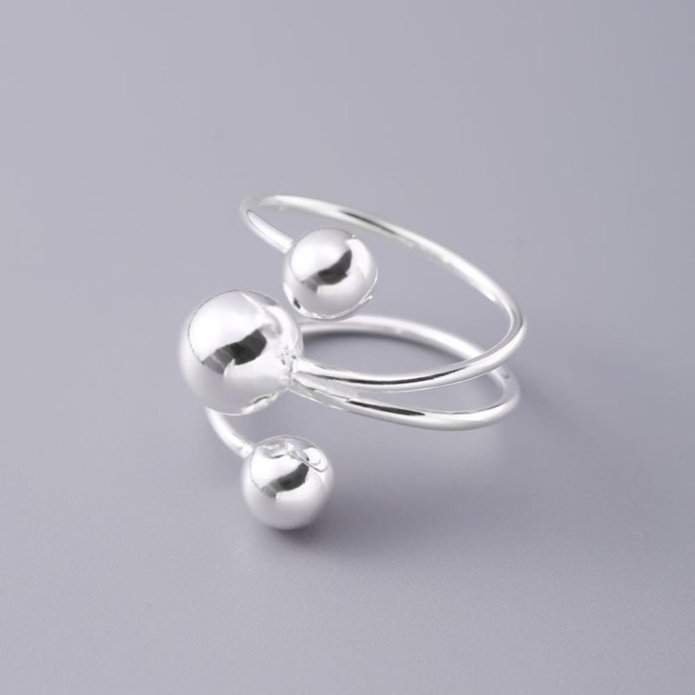 All-Match Irregular Planet Ring Ball Shape Finger Opening Ring Metal Ball Ring  Girlfriend
