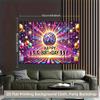 1 piece of 2D background fabric, birthday celebration polyester background fabric for the fun party