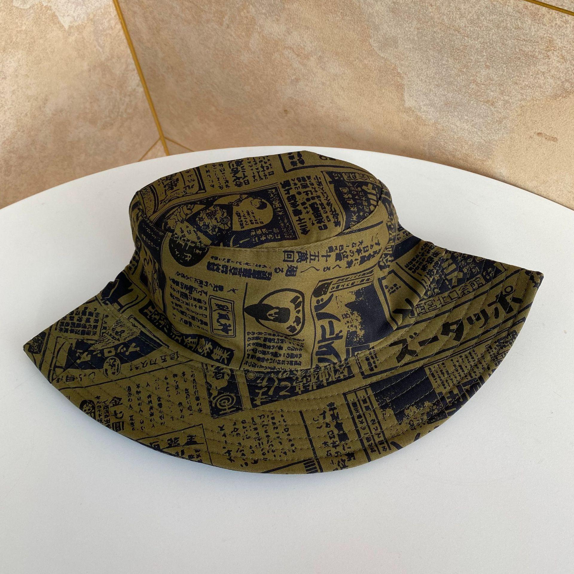 

Двусторонняя шляпа-ведро женская хипстерская шляпа с принтом граффити в стиле хип-хоп, шляпа-горшок, мужская шляпа-солнце M（56-58cm）