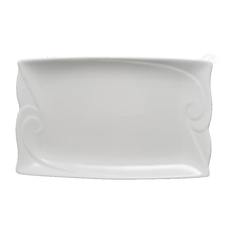Huihuang White Rectangular Ceramic Dinner Plate
