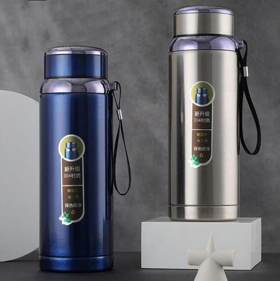 0,6/0,8/1/1,2/1,5L Vakuumflaska i rostfritt stål Resesporter Hushållsvattenflaska Kaffe Te Vattenflaska