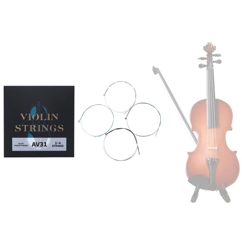 Set of 4 Durable & Melodious Violin Strings for 4/4 3/4 Violins Copper Alloy Material,Stable Tone and Easy Installation