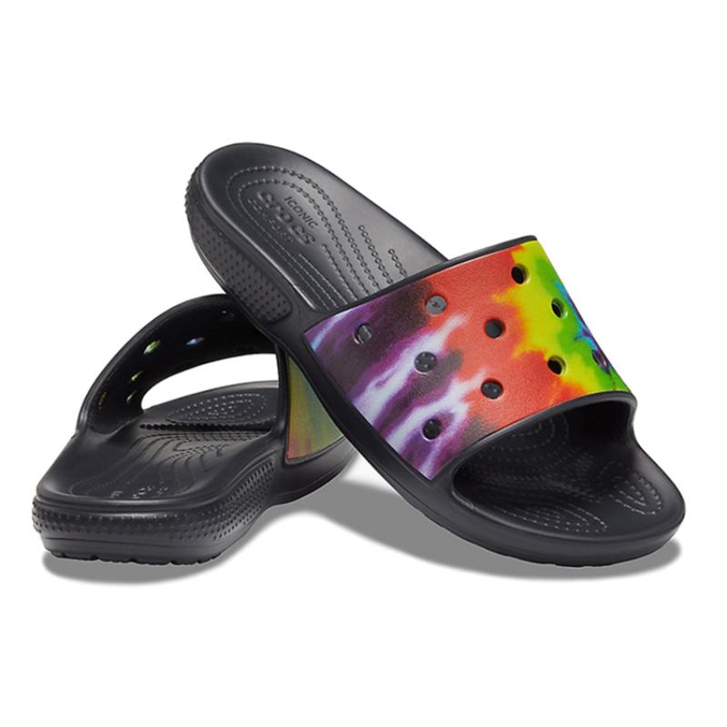 Crocs Classic clog open-toe slippers EVA antibacterial quick-drying slippers for men and women in black