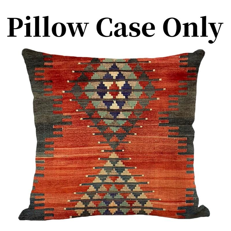 Bohemian Kilim Style Linen Pillow Cover 45x45cm For Home Dcor