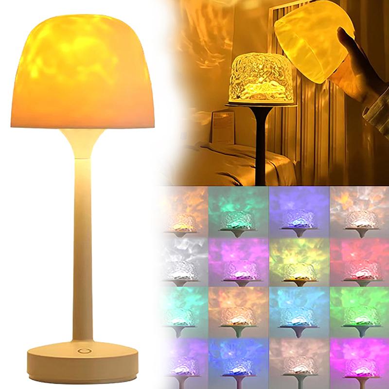 

2в1 проектор ряби воды 3/16 цветов ночник пламя лампа для дома украшения заката огни подарок вращающийся свет