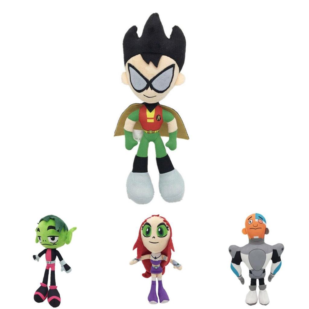 Adorabile Collezione di Peluche Teen Titans Go da 10 Pollici con Robin, Raven e Cyborg