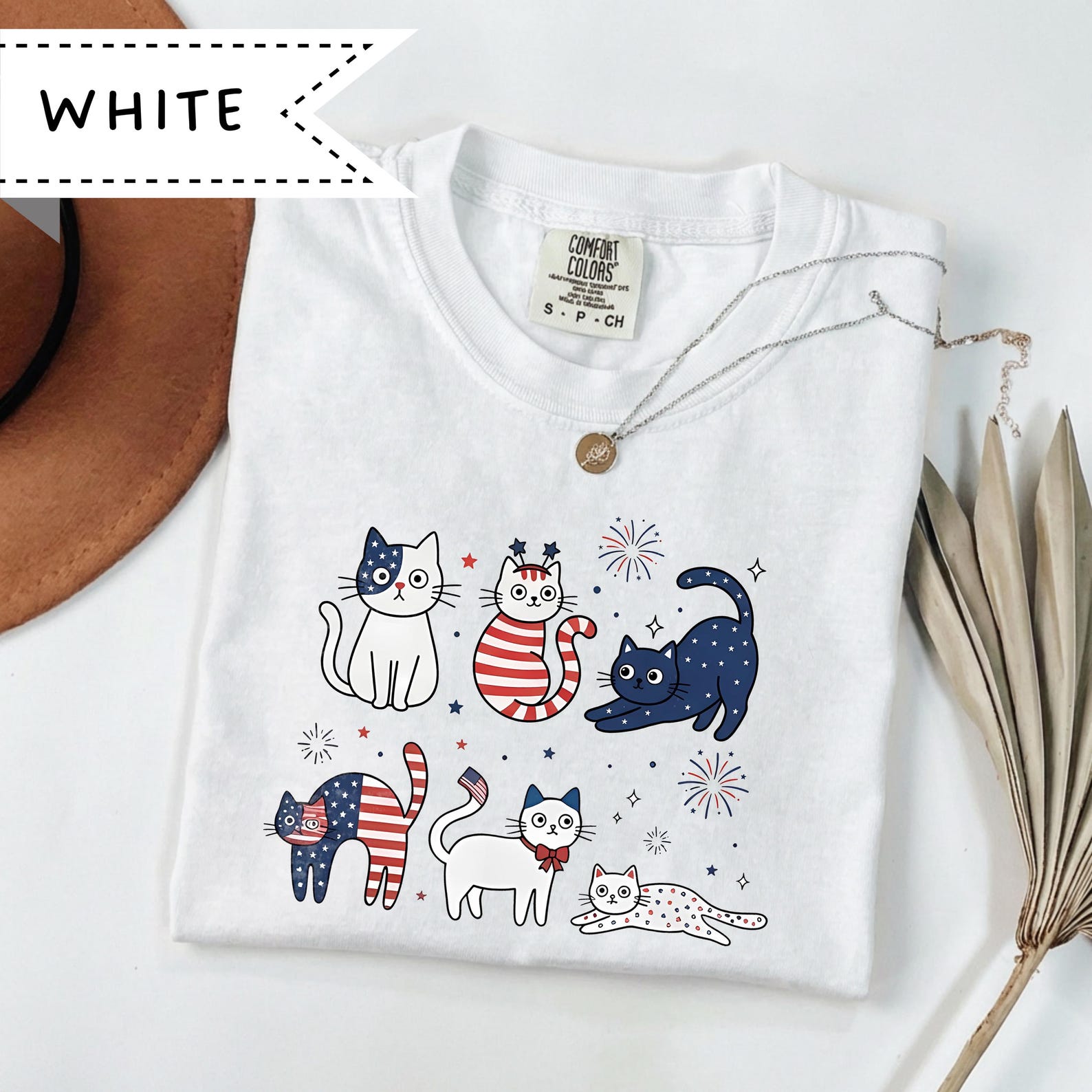 Patriotic Cat Graphic Tee, USA Flag Inspired Feline Print Shirt, Retro American Patriotic Tee, Cat Lover Gift 2XL