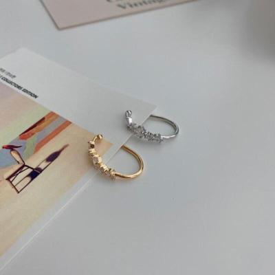 Innao Silber Cubic Einfache Ohrringe Ohrklemme Damen Gold