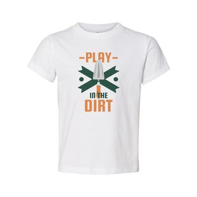 Play In The Dirt Gardening Graphic Tee For Unisex Adults With Trowel Emblem And