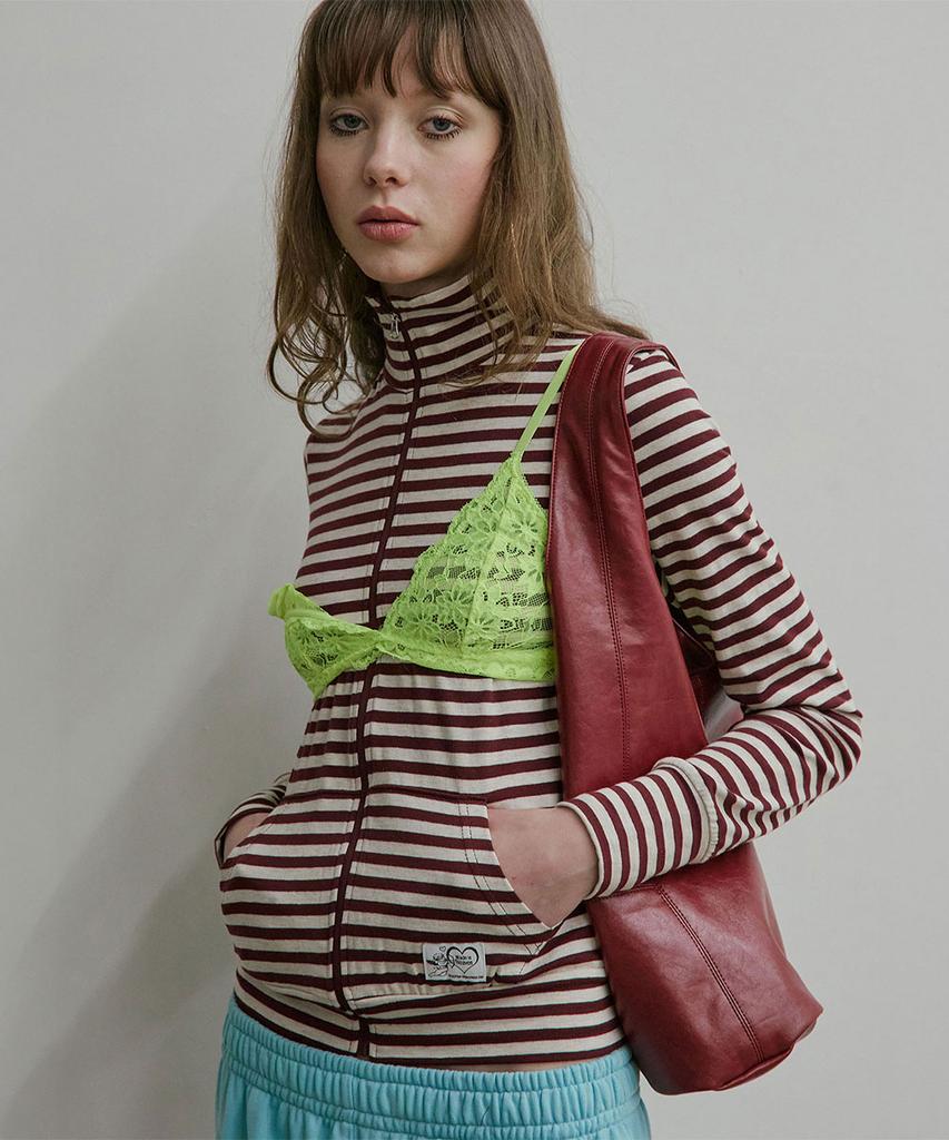 SCULPTOR Light Weight Striped Jersey Burgundy