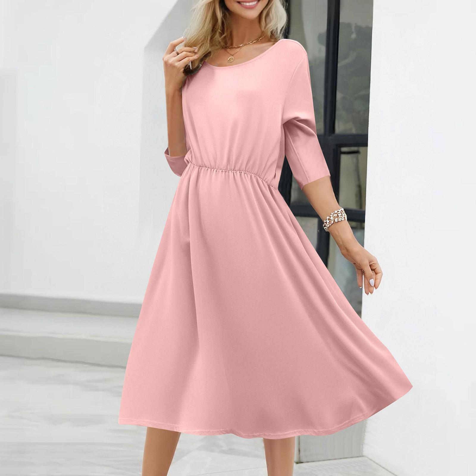 

Женское модное свободное платье XL розовый