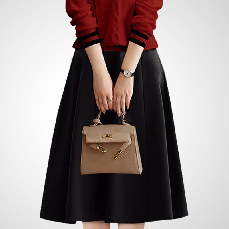 

Осенний костюм в западном стиле, ретро, красный, с большой юбкой-клеш, модный Black (one-piece skirt) M