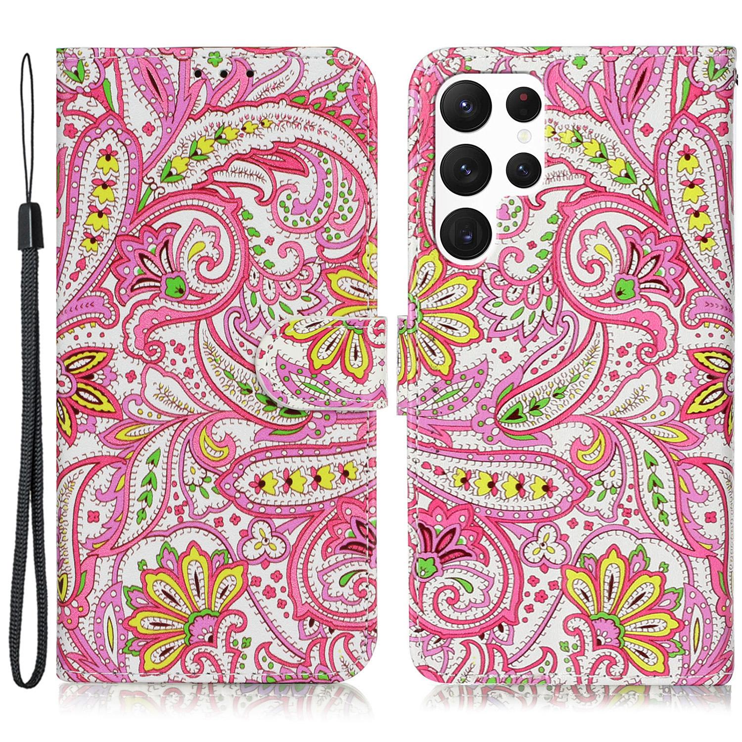 

Чехол для Samsung Galaxy S25 Ultra с рисунком, кожаный чехол-кошелек для телефона с держателем для карт A