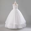 Vestito da Principessa per Bambina Elegante Matrimonio Festa di Compleanno Ballo Abito da Sera Bianco Prima Comunione Formale Abito in Pizzo per Bambine