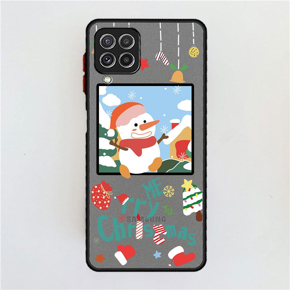 Χριστουγεννιάτικα Πρωτοχρονιάτικα Δώρα Θήκη Elk Snow Ματ Για Samsung Galaxy A52 A12 A51 A32 A21s A71 A32 5G A12 A22 A53 A70 A50 Κέλυφος Τηλεφώνου
