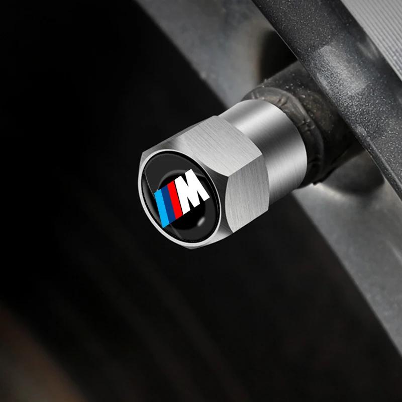 4Pcs Metal Bolt-in Wheel Tire Valve Caps Car Emblem Dust Accessories For BMW M E46 E90 E60 Car Decorative Ornam Auto Accessories