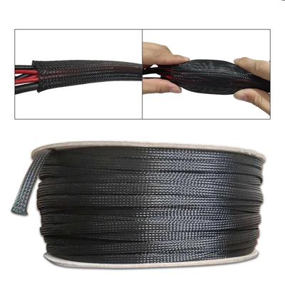 Nailon negru, rezistent la uzură, ignifugă, ignifugă, pachet de cabluri electrice, izolație de protecție, manșon împletit