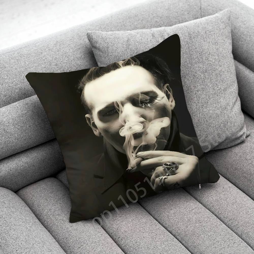 M-Marilyn M-Manson Antichrist Superstar Povlak na polštář Pro 50x50cm 30x30cm 45x45cm 40x40cm Čtvercový povlak na polštář