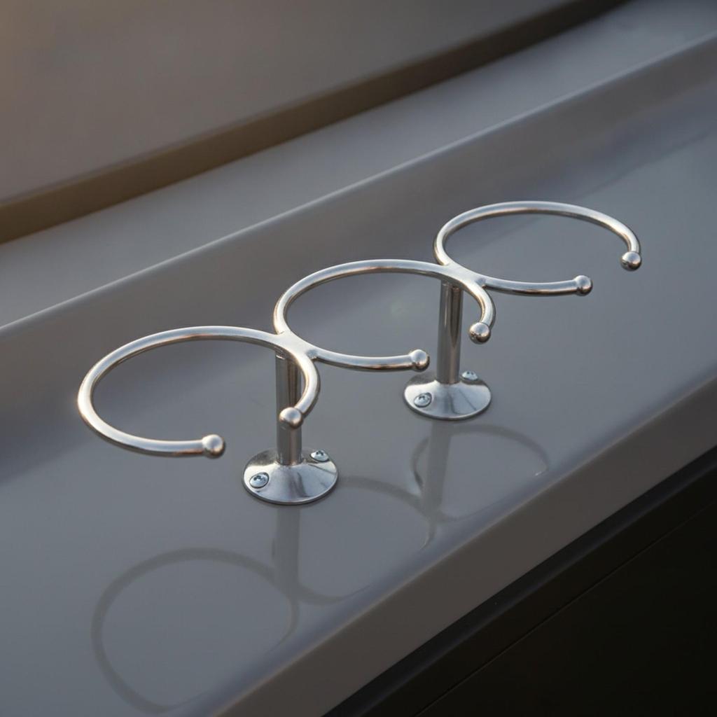 Stainless Steel Marine Cup Holder Resistant with Open Front Polished for Yachts,