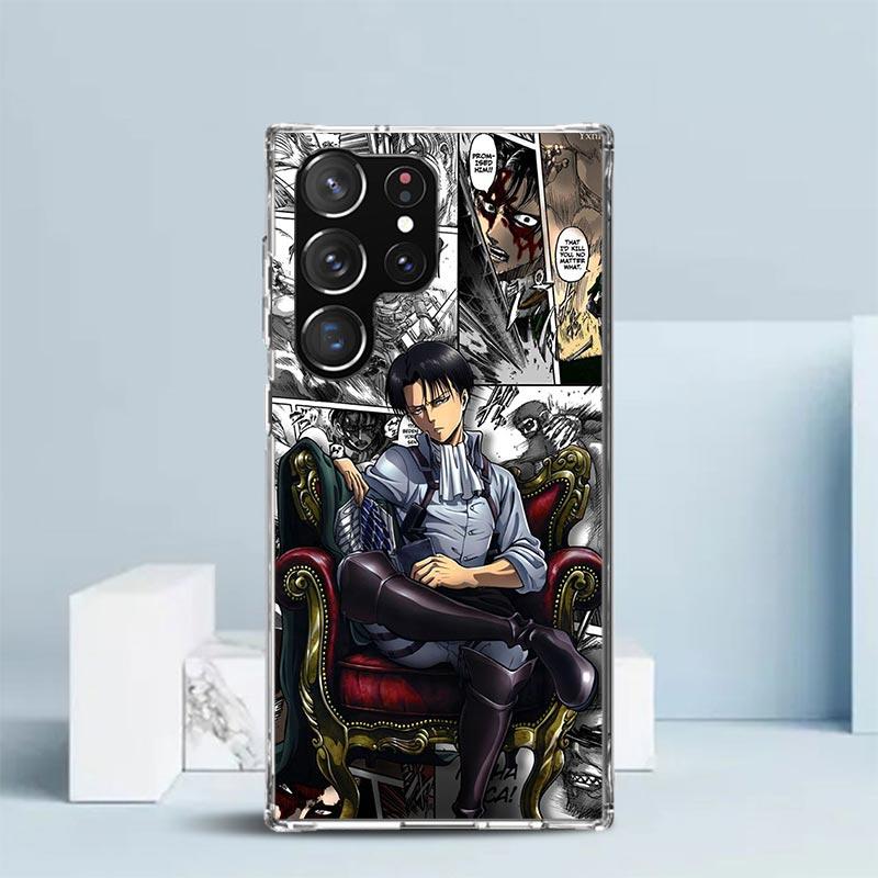 Attack Titan Anime Phone Case For Samsung Galaxy S24 S25 Edge S26 Ultra S22 S23 Plus S21 + S20 FE Soft TPU Back Cover Galaxy S22