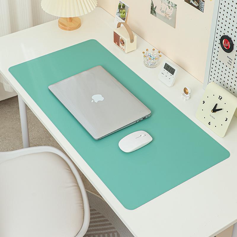Simple Eye Protection Thickened Locking Edge Mouse Pad Large High-end Dirt-resistant Office Desk Pad Solid Color Waterproof Computer Mat