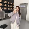 New women's splicing knitted zipper shirt cotton clothes autumn and winter short stand-up neck cotton-padded jacket