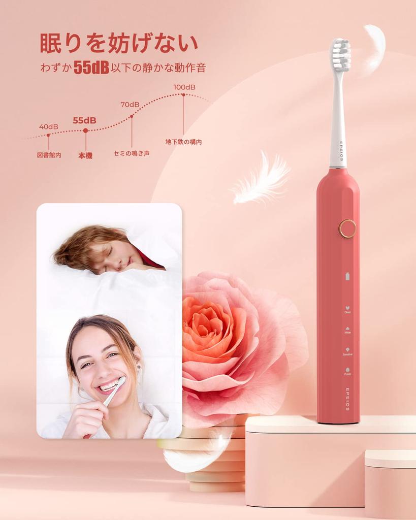 Epeios Sonic Elektrische Zahnbürste Bester Kauf des Jahres für 2024 in Folge und Hall of Fame Award Verfügt über zwei Bürsten IPX7 und Eine tolle Geburtstagszahnbürste, (3.