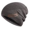 WTEMPO Solid Color Inner Fleece Caps Men Autumn and Winter Elastic Knitted Pile Caps Outdoor Sports Cycling Cold-proof Ear-protecting Thick Hats