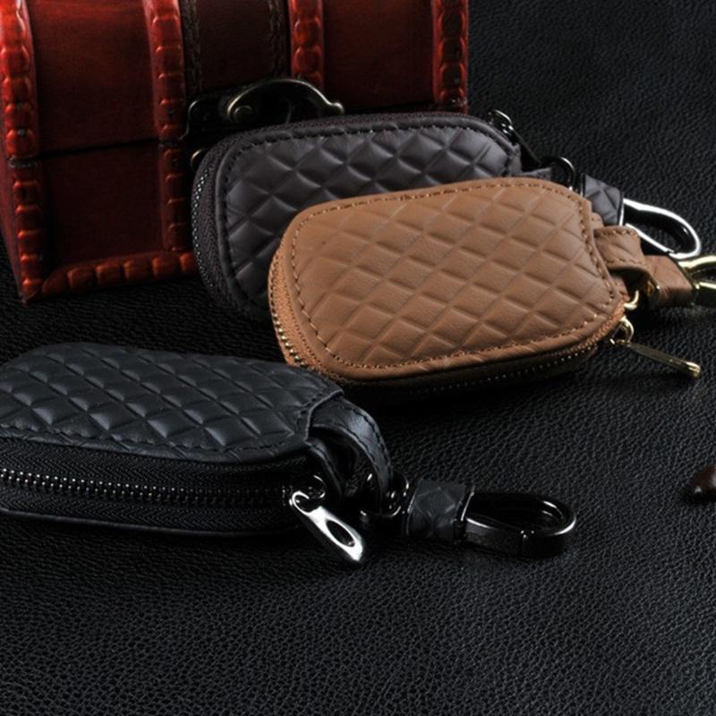 Multifunctional Keychain Wallet For Car Key Make Of Soft PU Leather Prevents Scratches On Key Fob Key Bag Organizer