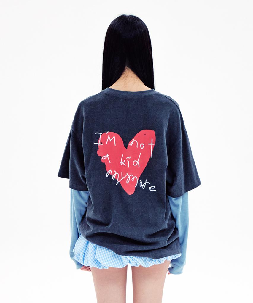 YOUHEE Graphic Layerd Long Sleeve Charcoal