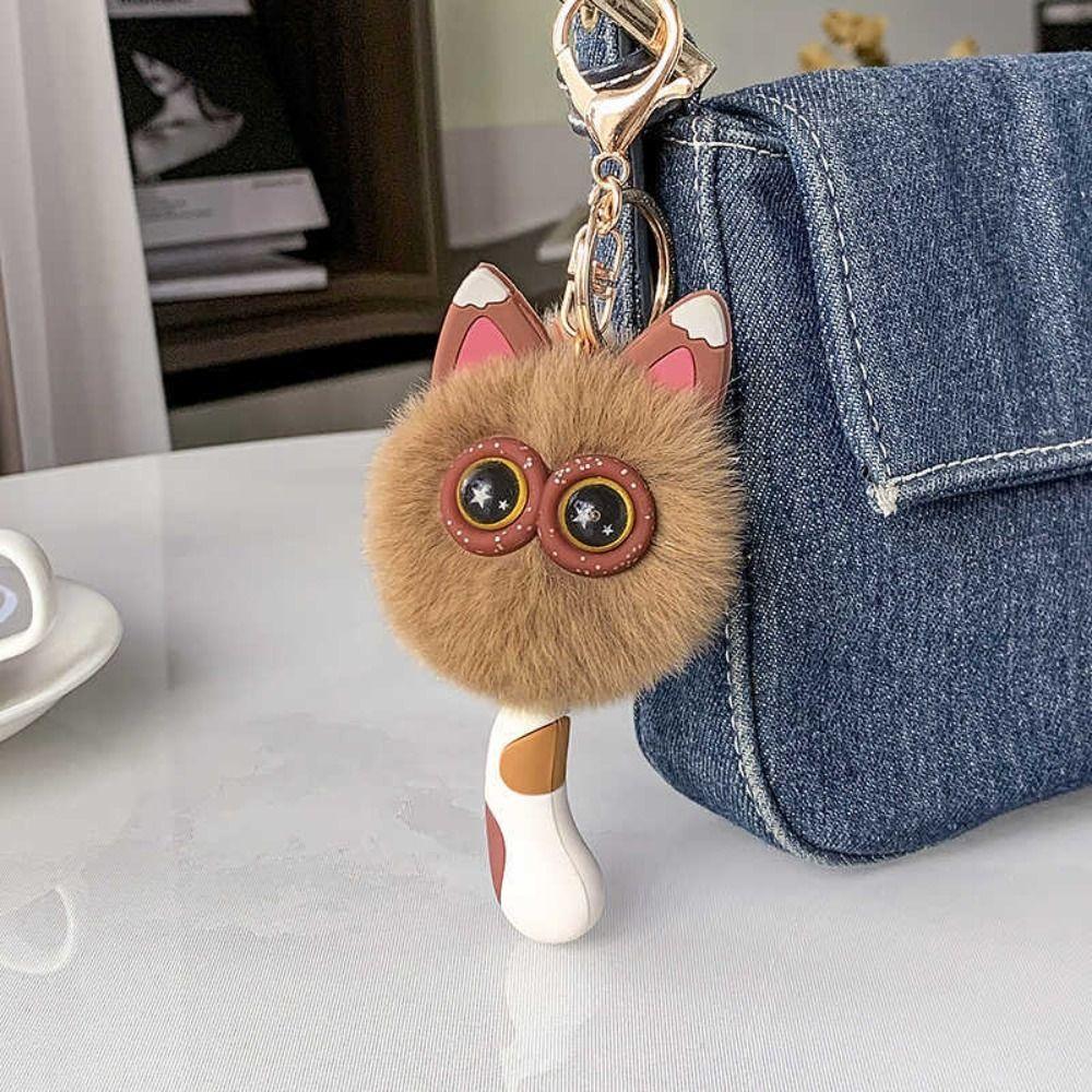 DIY Cat Keychain Creative Couples Keychain New Imitation Plush Pendant