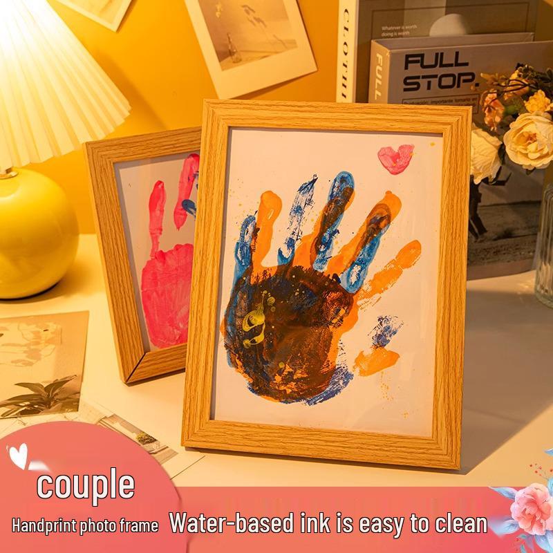 Couple Handprint Frame DIY Kit: Commemorative Gift for Male and Female Best Friends or Girlfriend. Perfect for Qixi or Special Occasions.