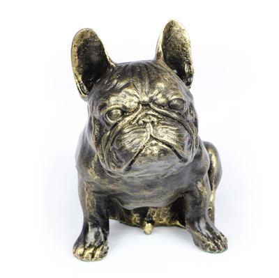 French Bulldog, Frenchie I - hundstaty, sittande hund för skrivbord, dekoration för en hundälskares vardagsrum av