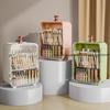 Large Capacity Cosmetic Organizer with LED Light Mirror Desktop Storage Cabinet for Lipstick Skincare Makeup