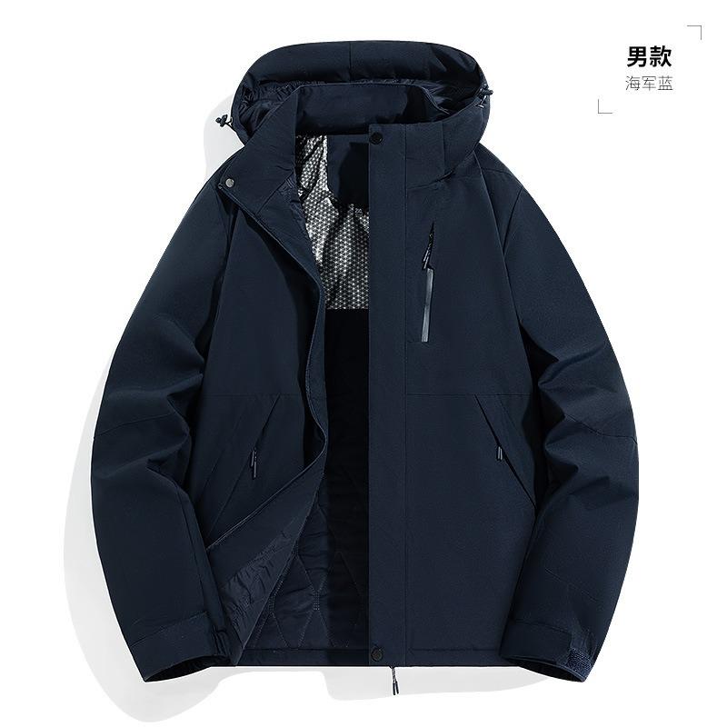 New cotton-padded men's graphene outdoor windproof and waterproof mountaineering suit thermal jacket men's couple black gold cotton-padded clothes