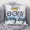 Home Sofa Office Cushion Pillowcase  Summer Vacation Alphabet Printed