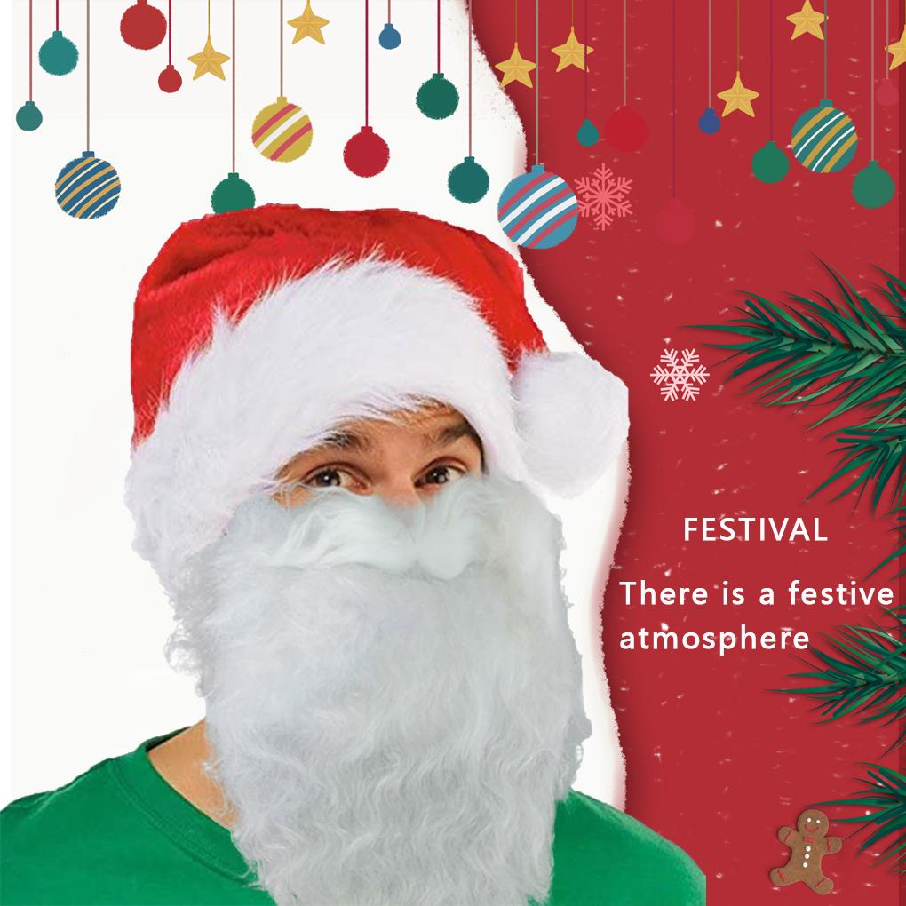 Beard Mouth Cover Christmas Decorative Mouth Guard Cotton Polyester Cosplay Beard Ornament
