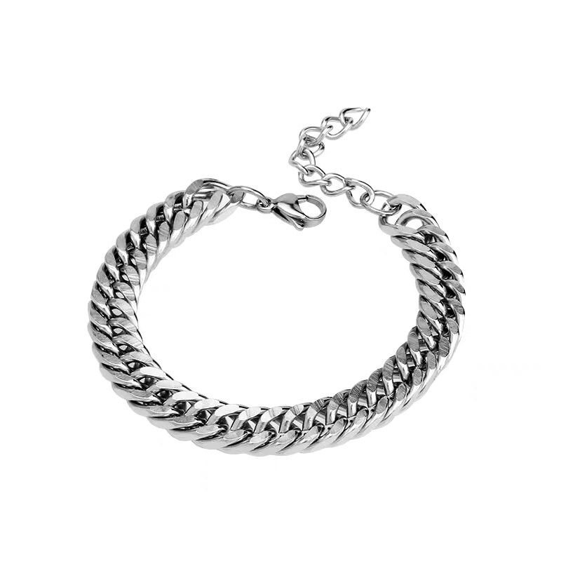 

Кубинский браслет Мужской Специальный Дизайн Модный Американская Титановая Сталь Браслет для Мальчиков Трендовый Простой и Щедрый Мужское Украшение Bracelet 9mm * 18cm long SL-05