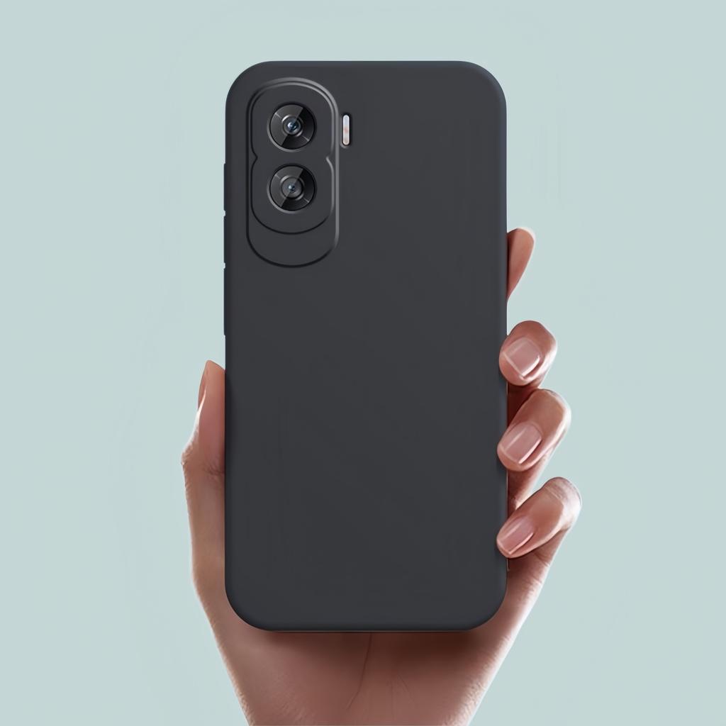 Edle Mode Einfarbig Stoßfest Schutz Hülle aus flüssigem Silikon für Honor 90 Lite