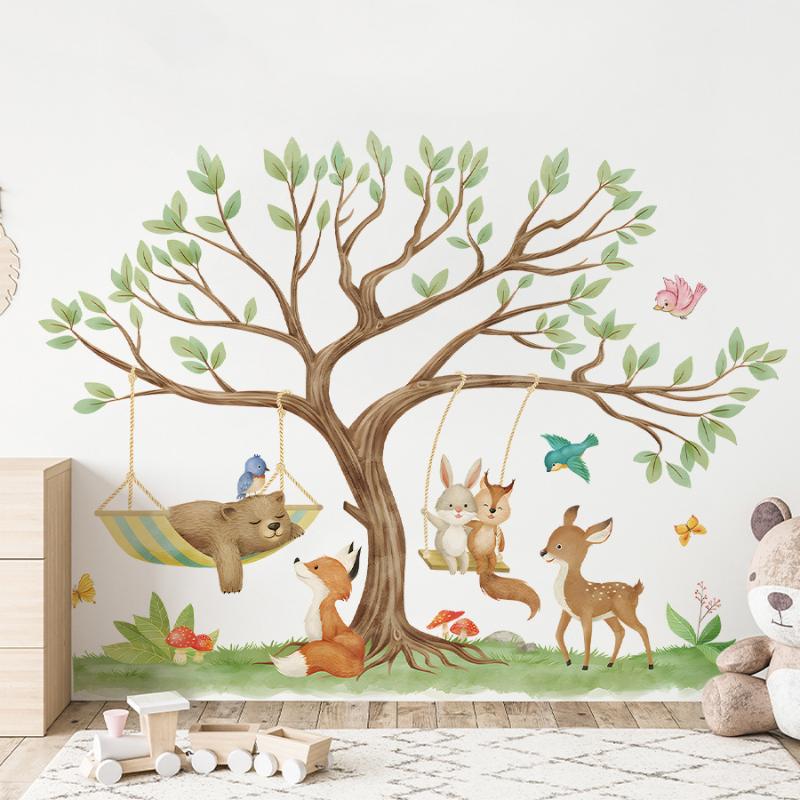 Lekfulla Djursgungor Väggdekaler Intressant Heminredning För Vardagsrum Sovrum Dekoration