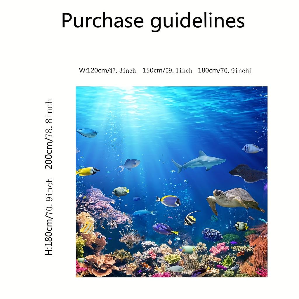 1pc Vibrant Underwater World Shower Curtain - Digital Printed Polyester, Colorful Marine Life,  Includes Hooks, Ocean Theme