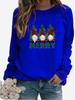 Winter Women's Christmas Printed Round Neck T-shirt Plus Size Casual Long Sleeve Tops Comfortable Sweatshirt