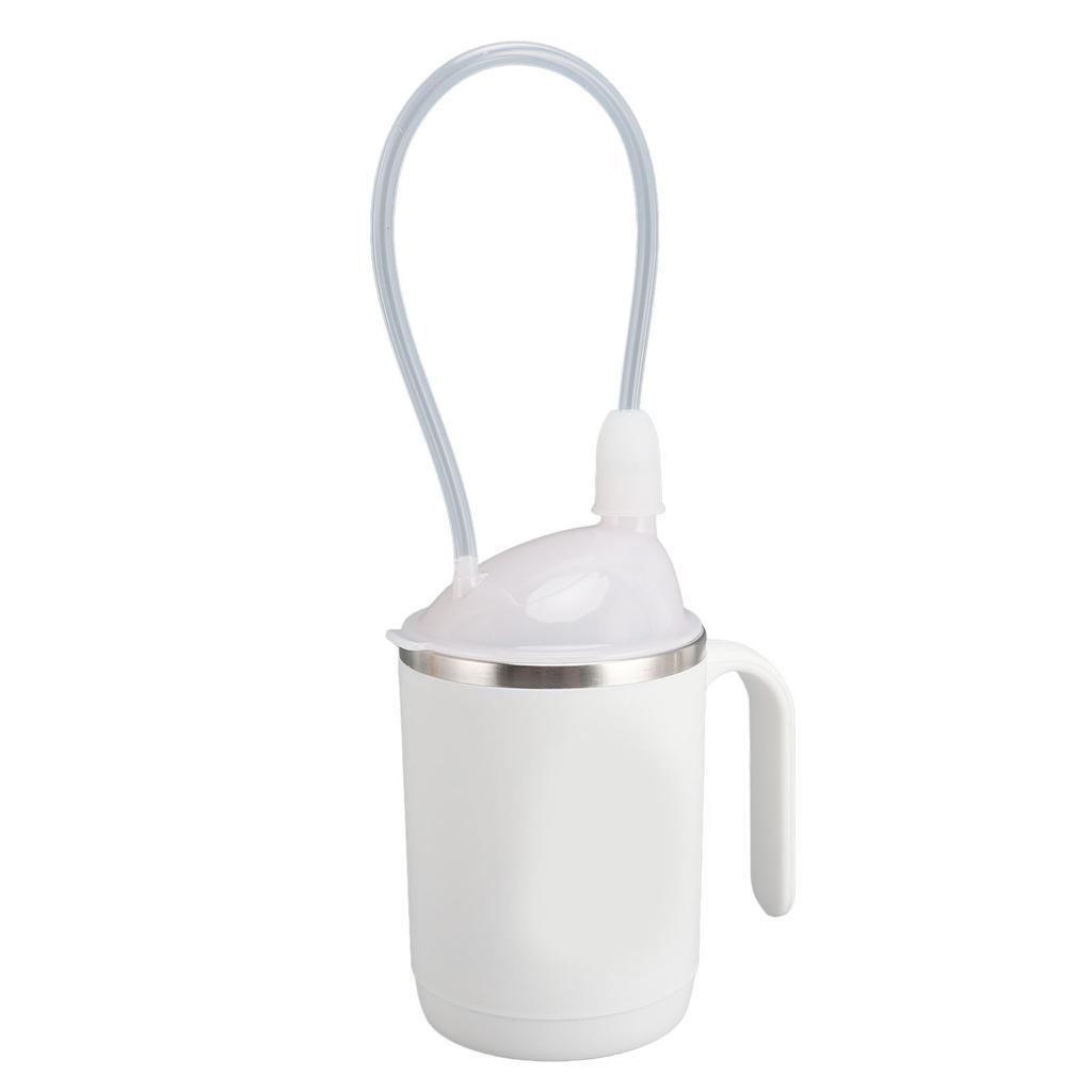 Convalescent Drinking Cup with Straw 450ml 304 Stainless Steel Silicone Rehabilitation Feeding Cup